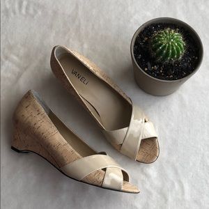 Vaneli Cork Peep Toe Pumps